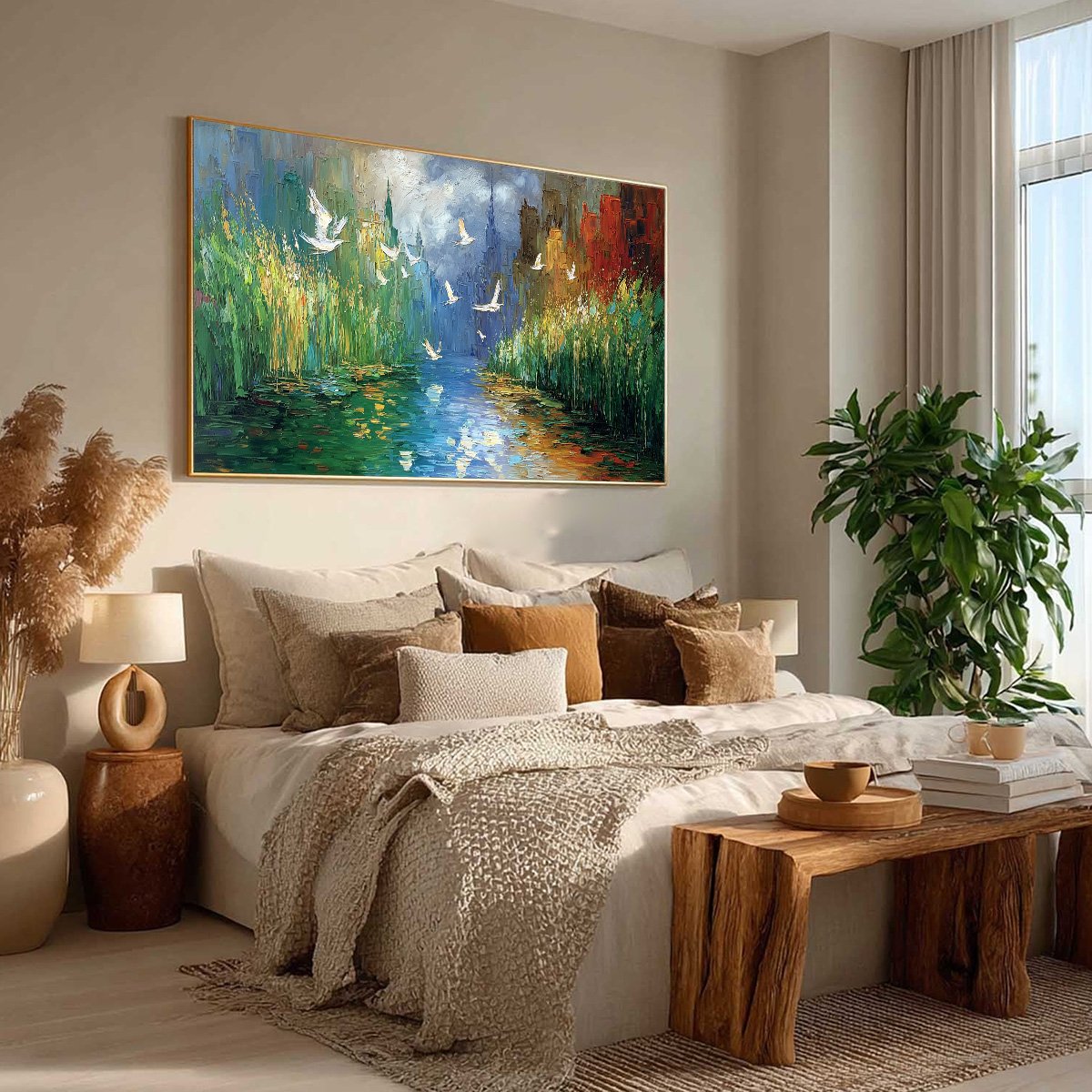 URBAN EXODUS: Colorful Abstract Cityscape Painting with Palette Knife Texture - Image 8