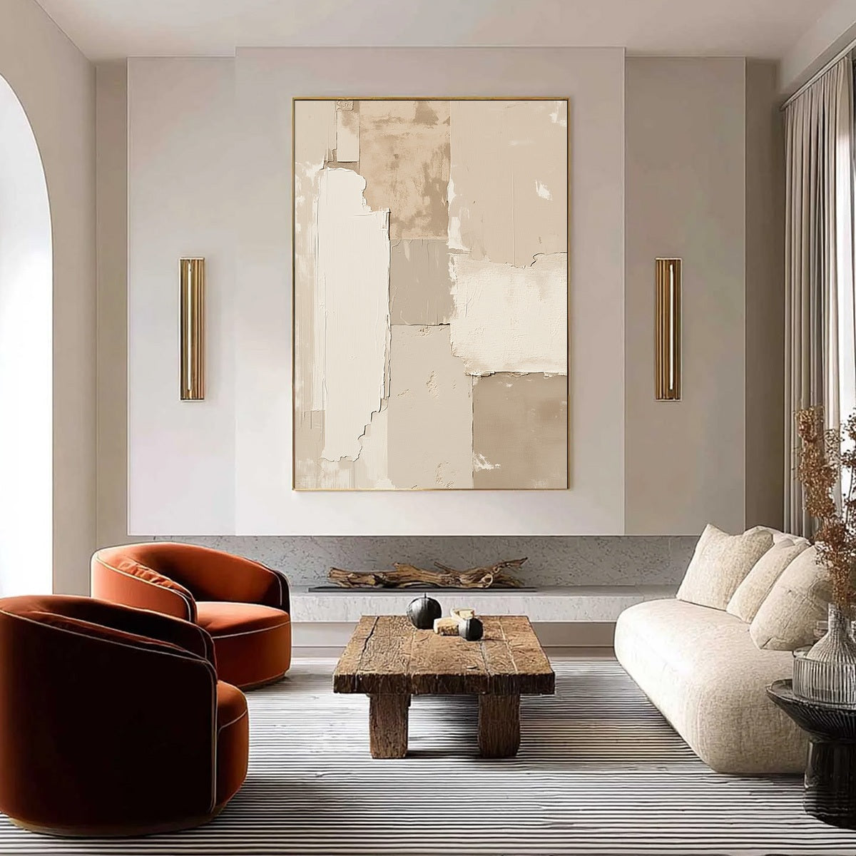 URBAN FOSSIL: Large Vertical Textured Minimalist Abstract Painting - Image 2