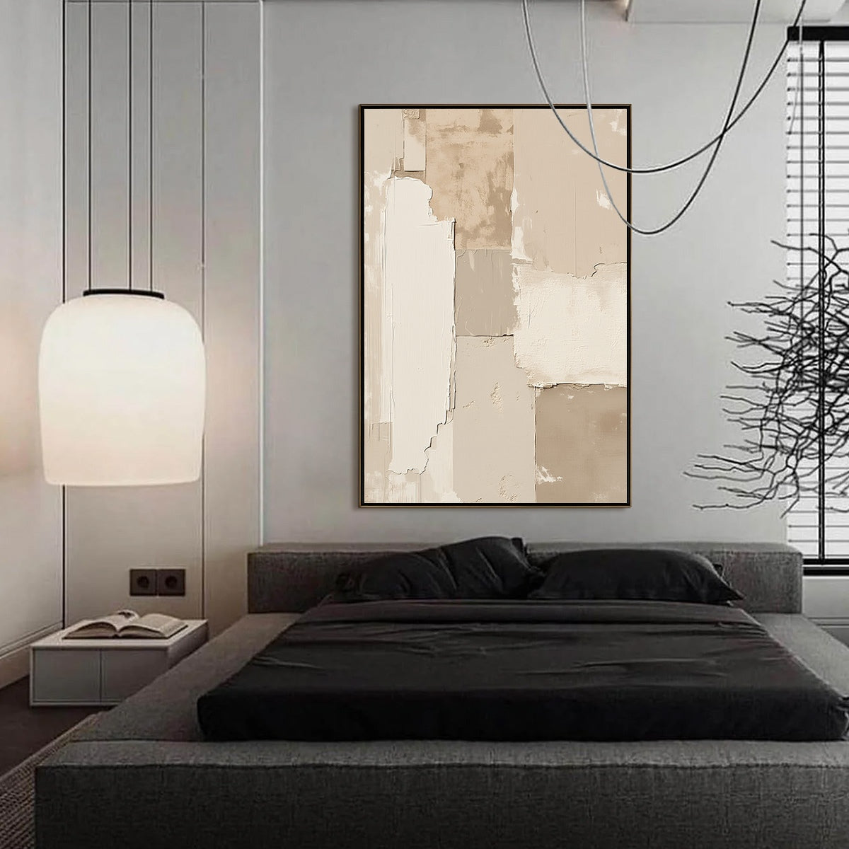 URBAN FOSSIL: Large Vertical Textured Minimalist Abstract Painting - Image 4