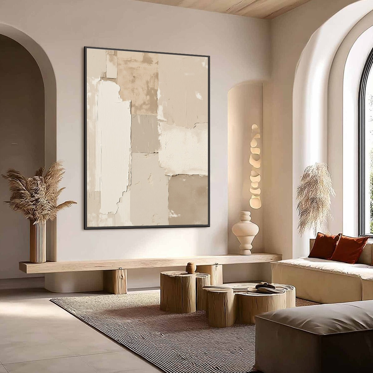 URBAN FOSSIL: Large Vertical Textured Minimalist Abstract Painting - Image 7