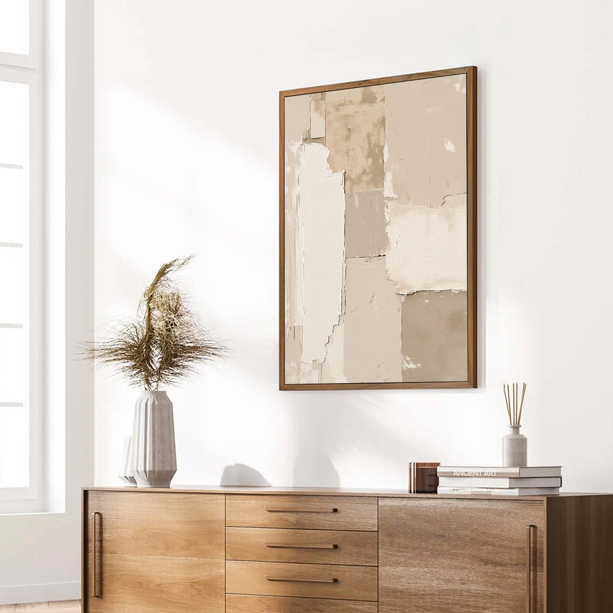 URBAN FOSSIL: Large Vertical Textured Minimalist Abstract Painting - Image 8