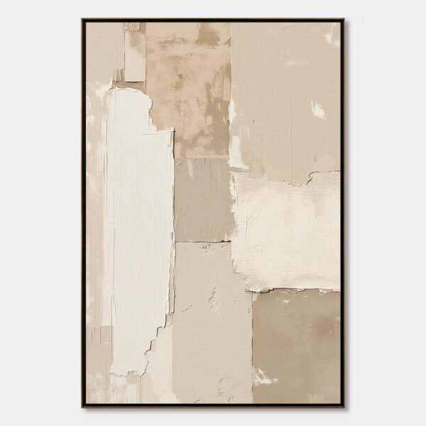 URBAN FOSSIL: Large Vertical Textured Minimalist Abstract Painting