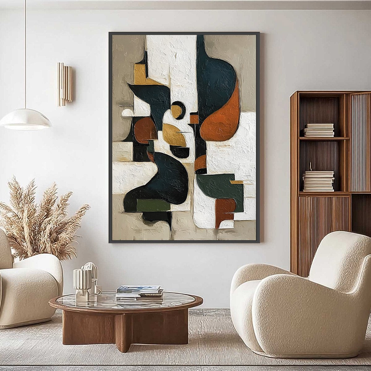 URBAN FRAGMENTS: Textured Vertical Abstract Painting for Modern Decor - Image 4