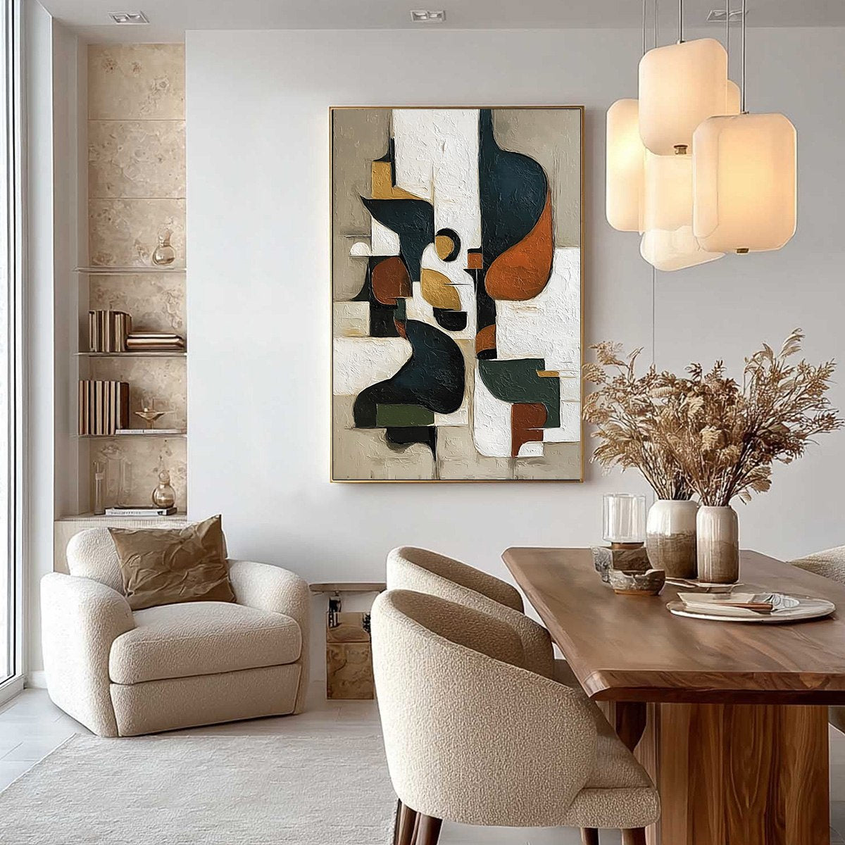 URBAN FRAGMENTS: Textured Vertical Abstract Painting for Modern Decor - Image 6