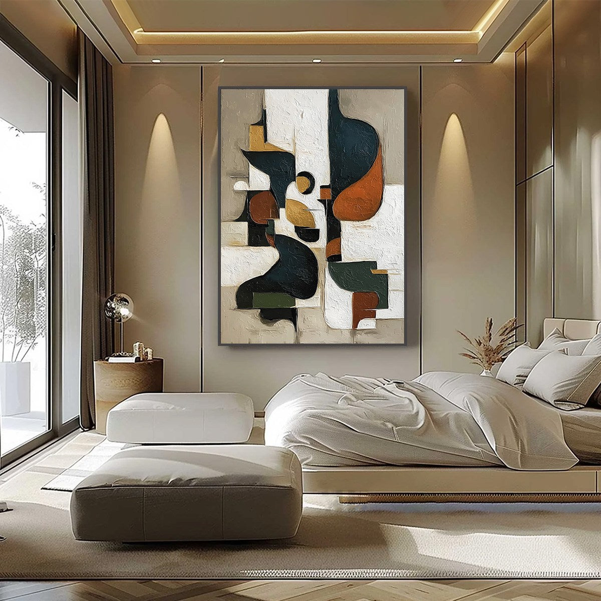URBAN FRAGMENTS: Textured Vertical Abstract Painting for Modern Decor - Image 2