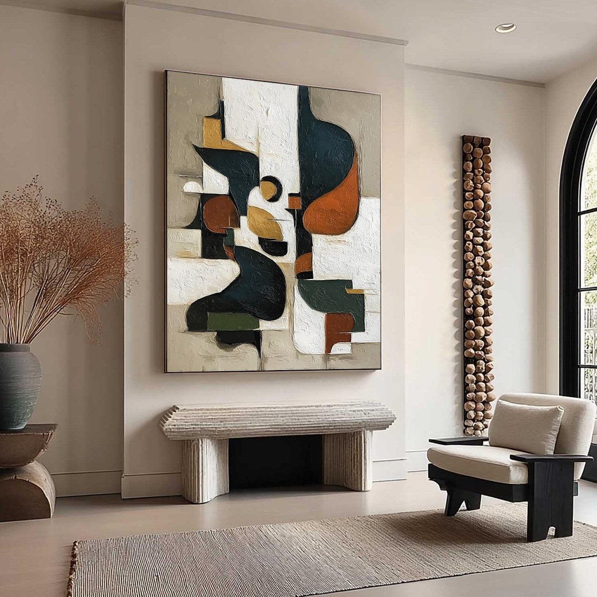 URBAN FRAGMENTS: Textured Vertical Abstract Painting for Modern Decor - Image 8
