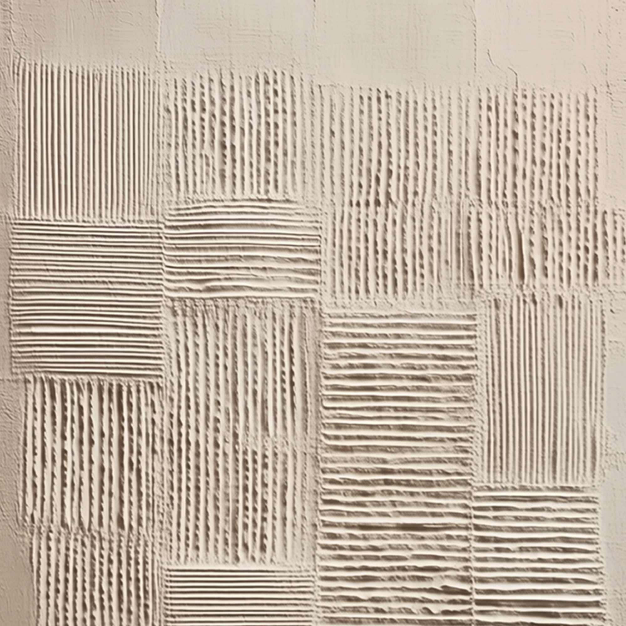 URBAN GRID: Textured Beige Minimalist Abstract Wabi Sabi Wall Art - Image 3