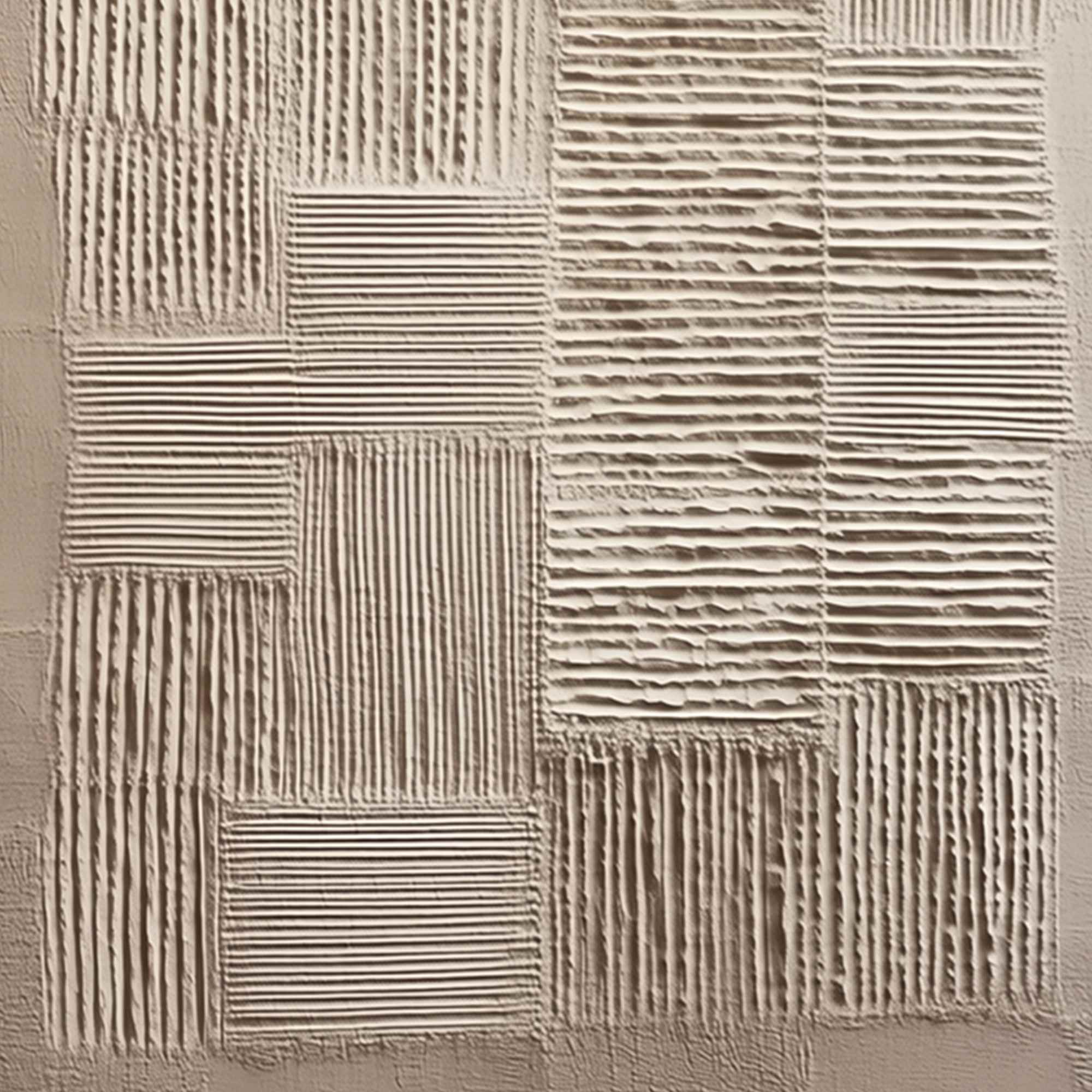 URBAN GRID: Textured Beige Minimalist Abstract Wabi Sabi Wall Art - Image 5