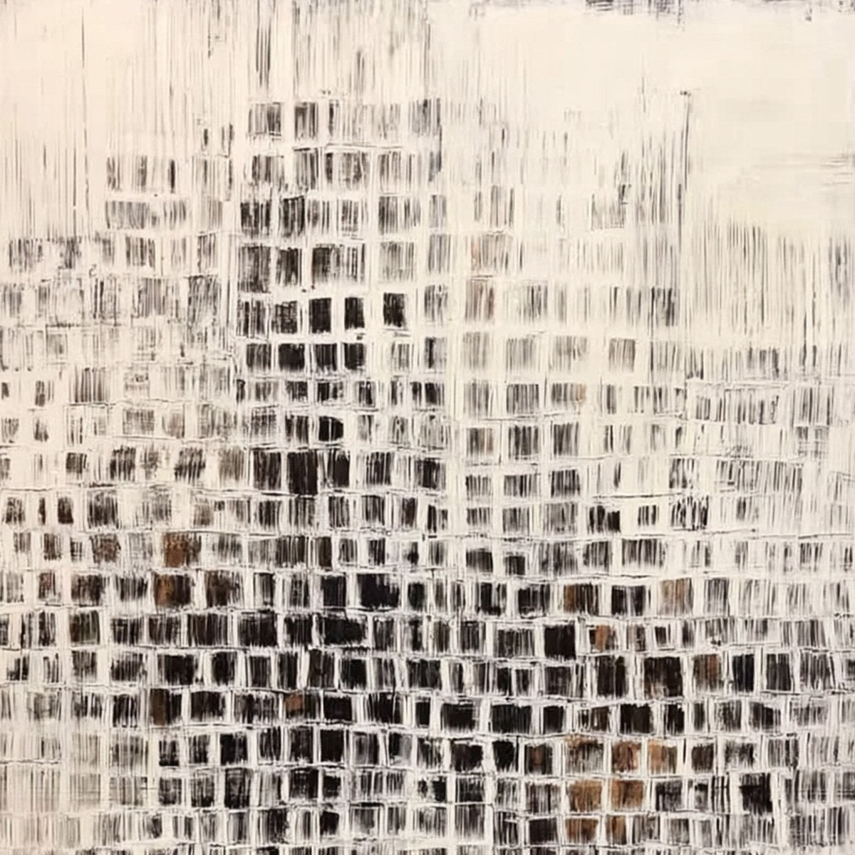 URBAN GRID: Textured Minimalist Abstract Painting for Modern Decor - Image 3