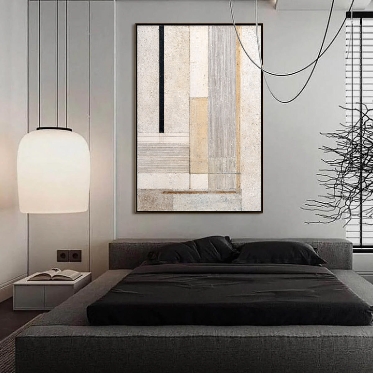 URBAN GRID: Textured Minimalist Architectural Abstract Painting - Image 6