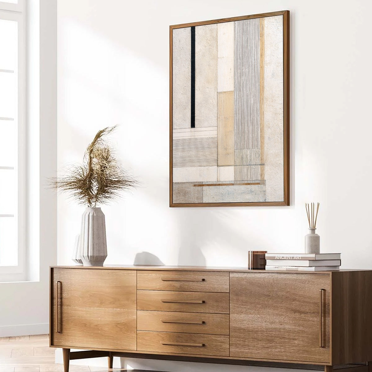 URBAN GRID: Textured Minimalist Architectural Abstract Painting - Image 8