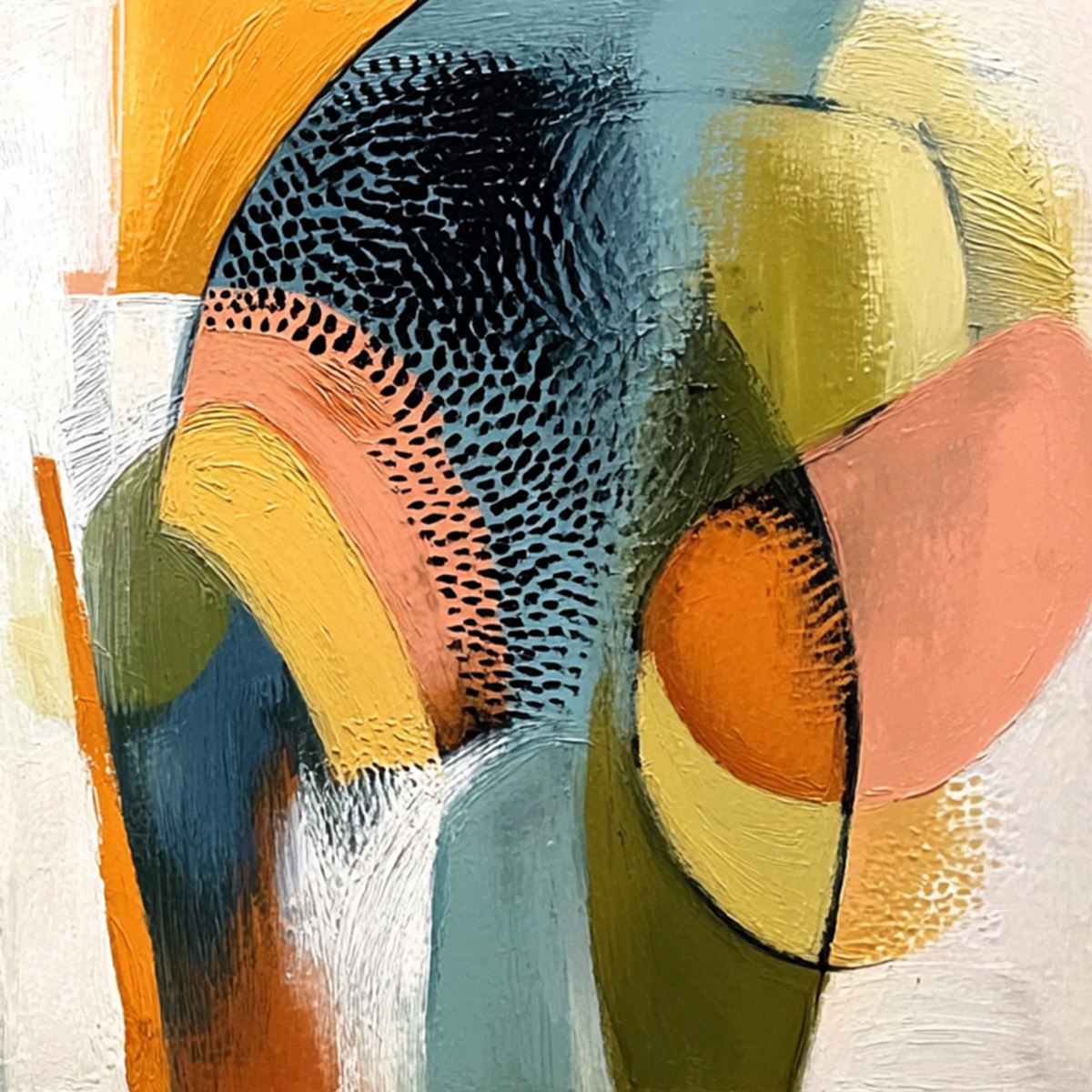 URBAN JUBILEE: Large Colorful Abstract Textured Oil Painting for Modern Decor - Image 5