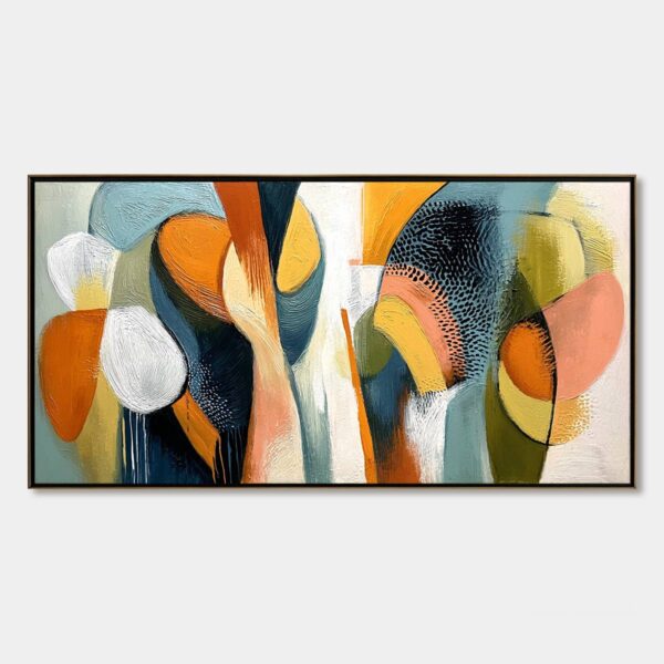 URBAN JUBILEE: Large Colorful Abstract Textured Oil Painting for Modern Decor