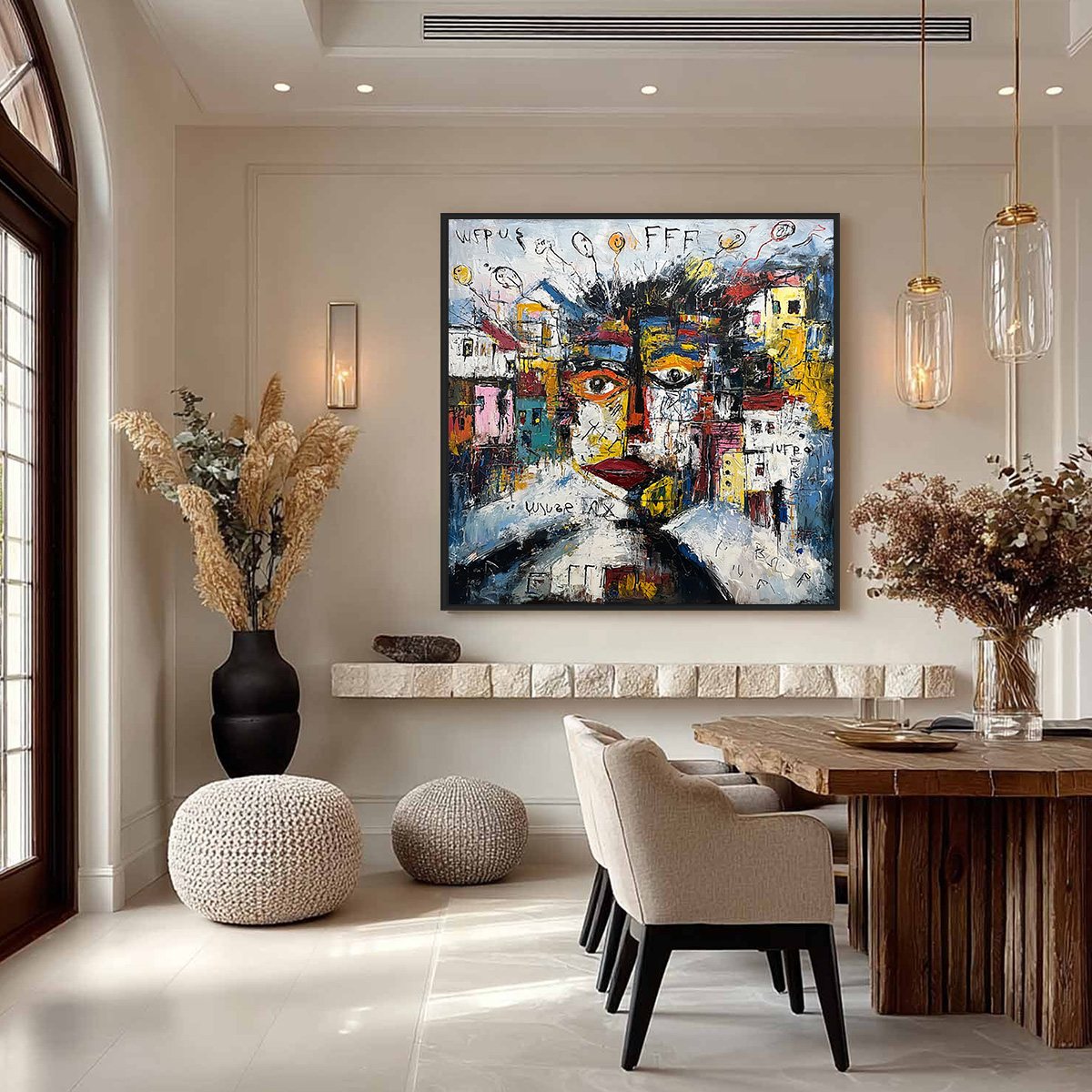 URBAN MINDSCAPE: Expressive Abstract Portrait Painting with Heavy Texture - Image 6
