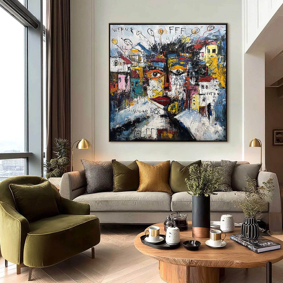 URBAN MINDSCAPE: Expressive Abstract Portrait Painting with Heavy Texture - Image 4