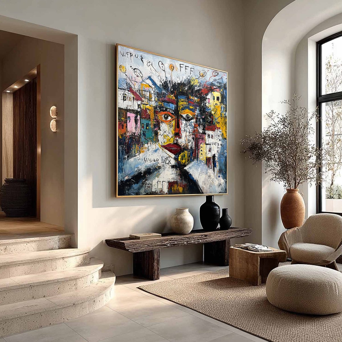 URBAN MINDSCAPE: Expressive Abstract Portrait Painting with Heavy Texture - Image 8