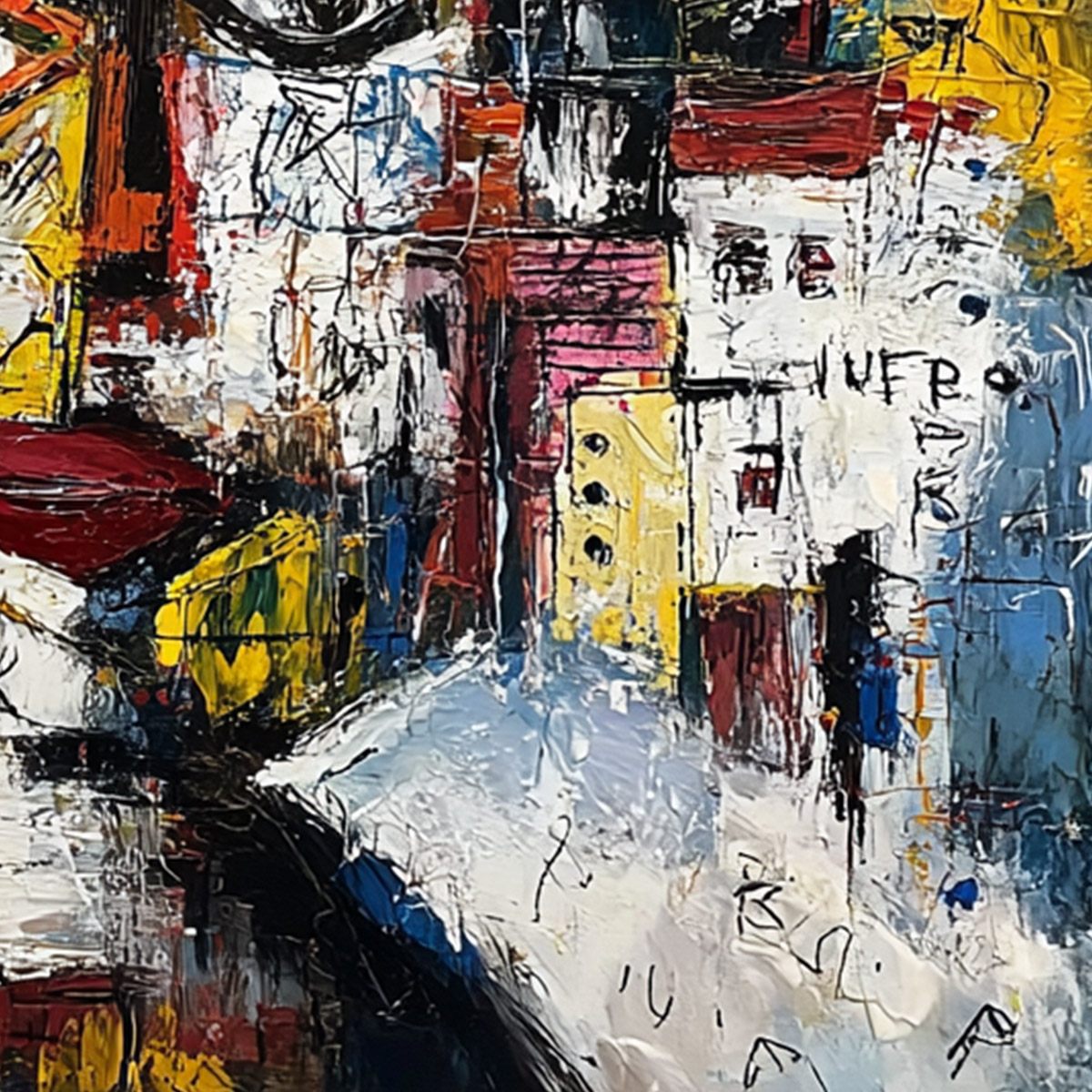 URBAN MINDSCAPE: Expressive Abstract Portrait Painting with Heavy Texture - Image 5
