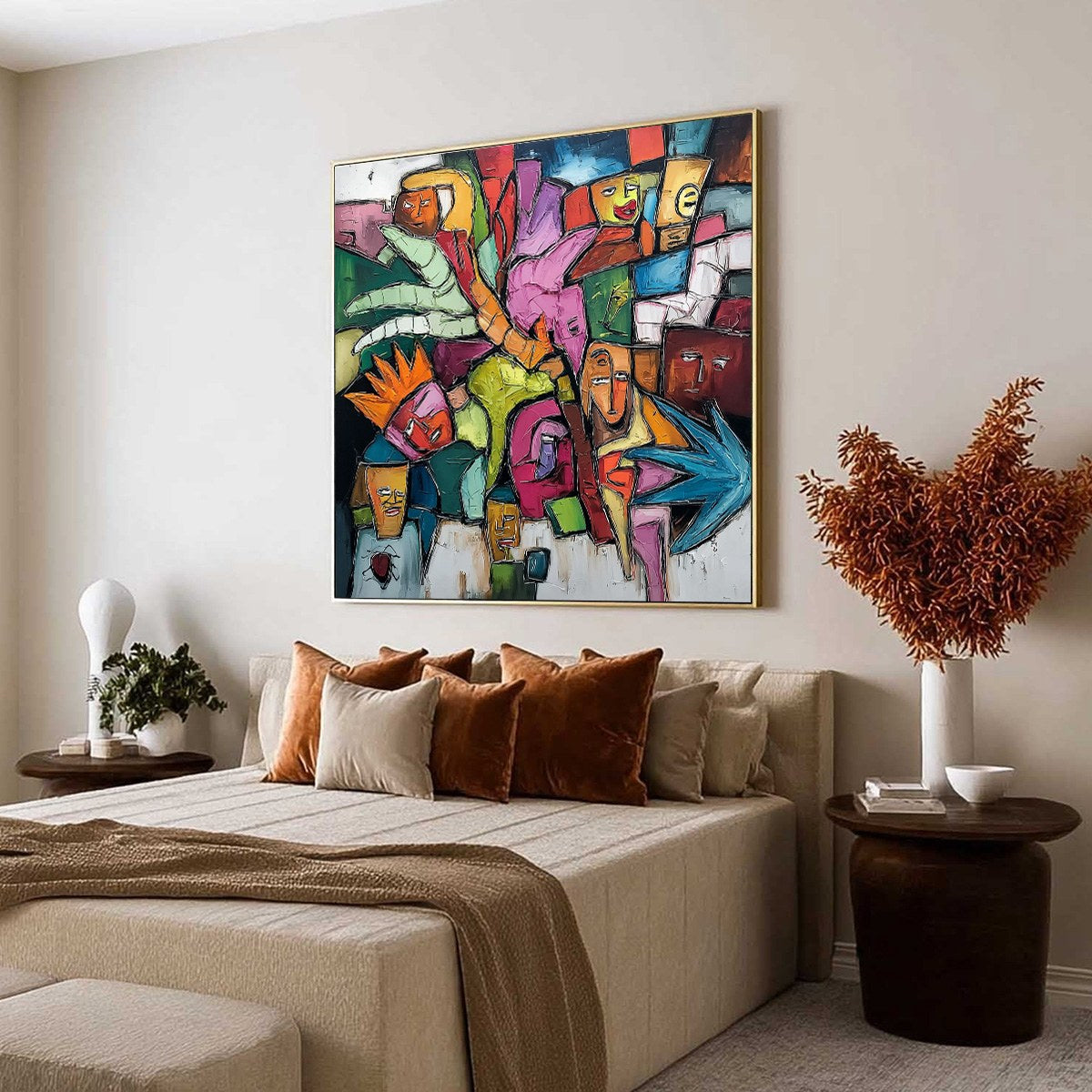 URBAN MOSAIC: Colorful Abstract Figurative Crowd Painting - Image 7