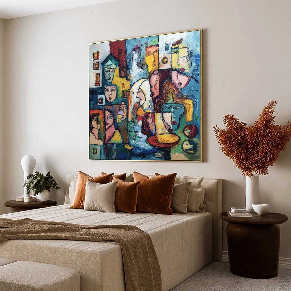 URBAN MOSAIC: Colorful Abstract Figurative Impasto Painting - Image 7