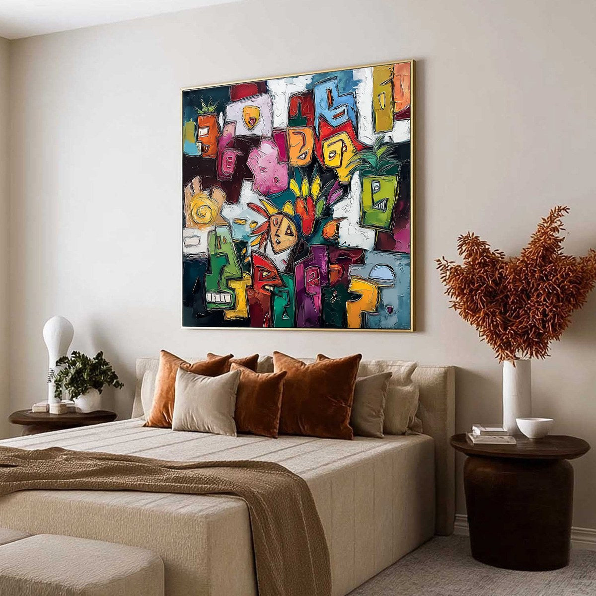 URBAN MOSAIC: Colorful Abstract People Painting with Heavy Texture - Image 7