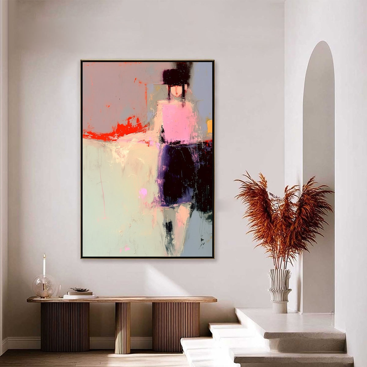 URBAN MUSE: Abstract Figurative Portrait Oil Painting - Image 4