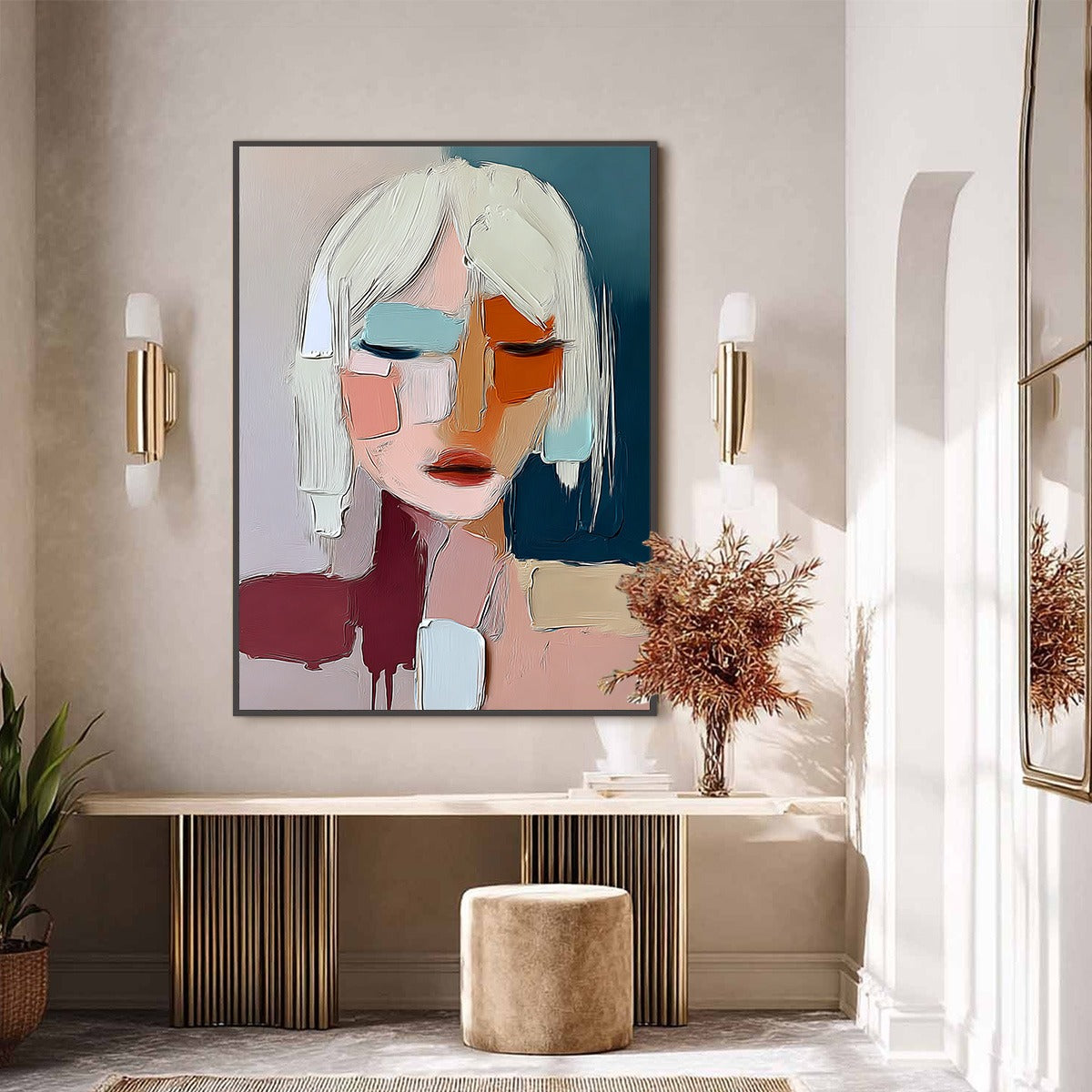 URBAN MUSE: Modern Abstract Figurative Portrait Painting - Image 2