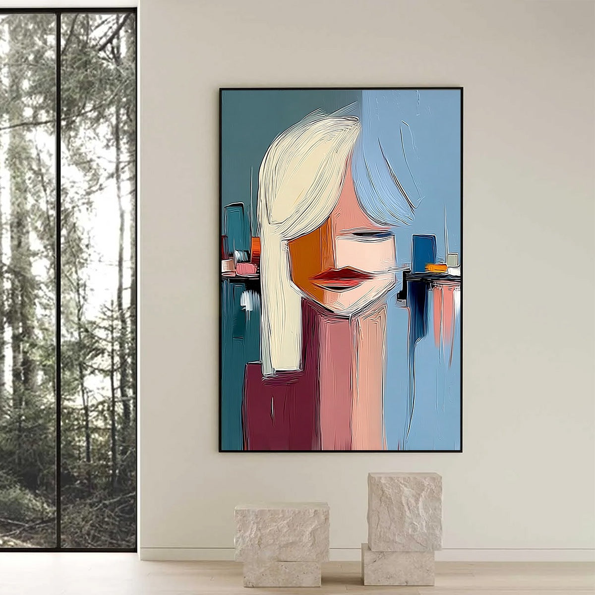URBAN MUSE: Modern Abstract Portrait Wall Art - Image 2