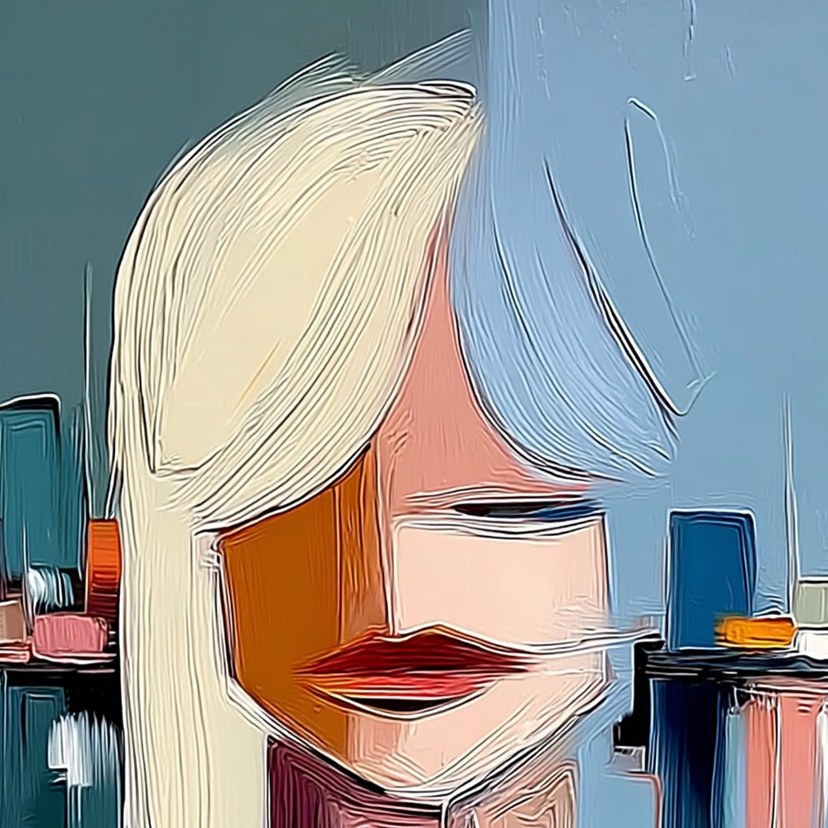 URBAN MUSE: Modern Abstract Portrait Wall Art - Image 3