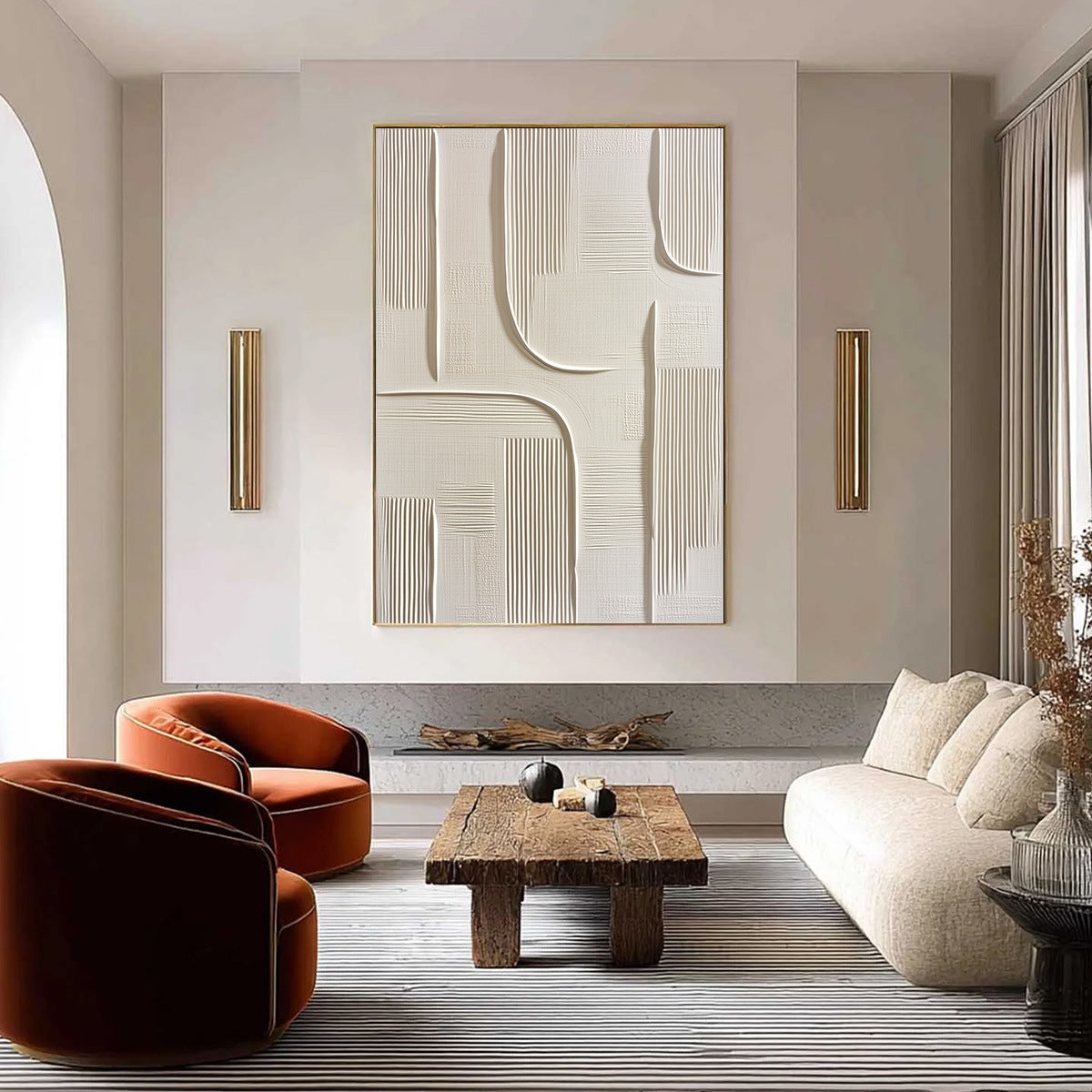 URBAN PATHWAYS: Textured Minimalist Wabi Sabi Abstract Wall Art - Image 2