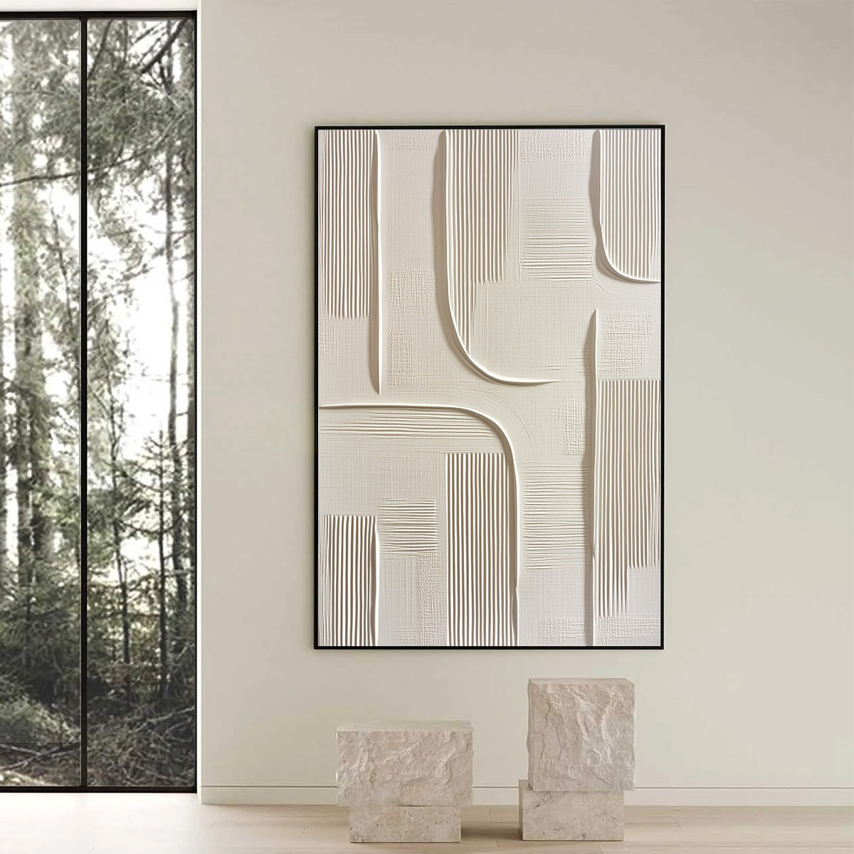 URBAN PATHWAYS: Textured Minimalist Wabi Sabi Abstract Wall Art - Image 6
