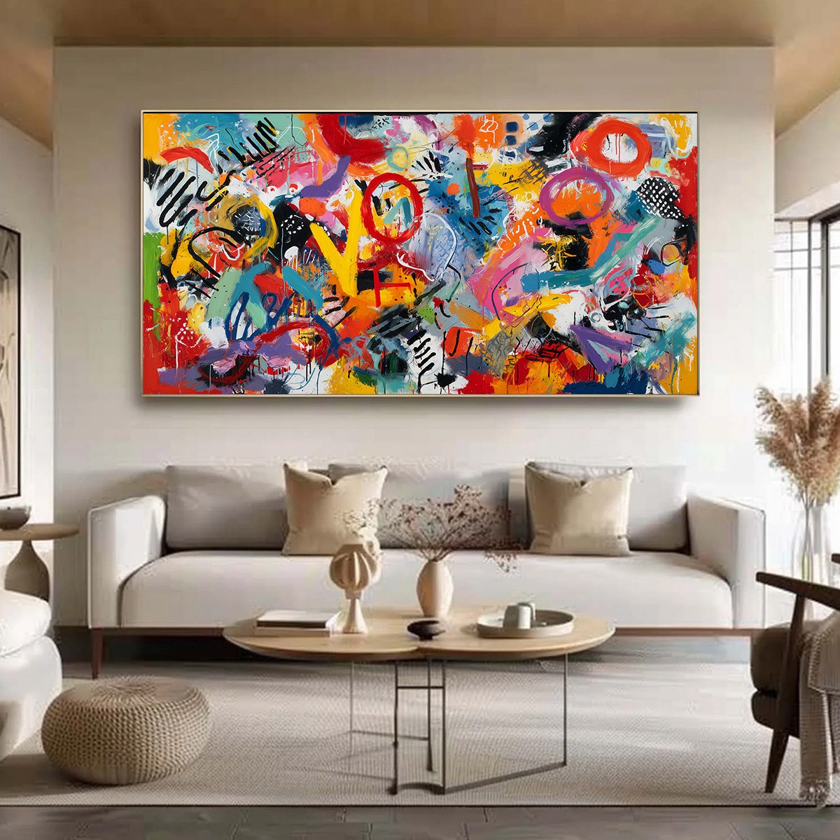 URBAN PULSE: Large Colorful Abstract Graffiti Style Wall Art - Image 4
