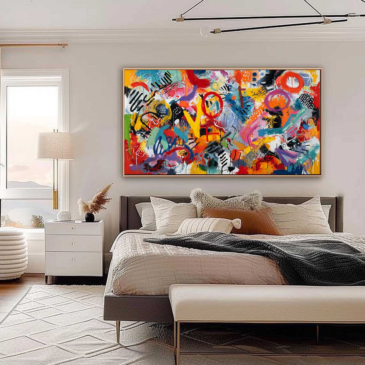 URBAN PULSE: Large Colorful Abstract Graffiti Style Wall Art - Image 6