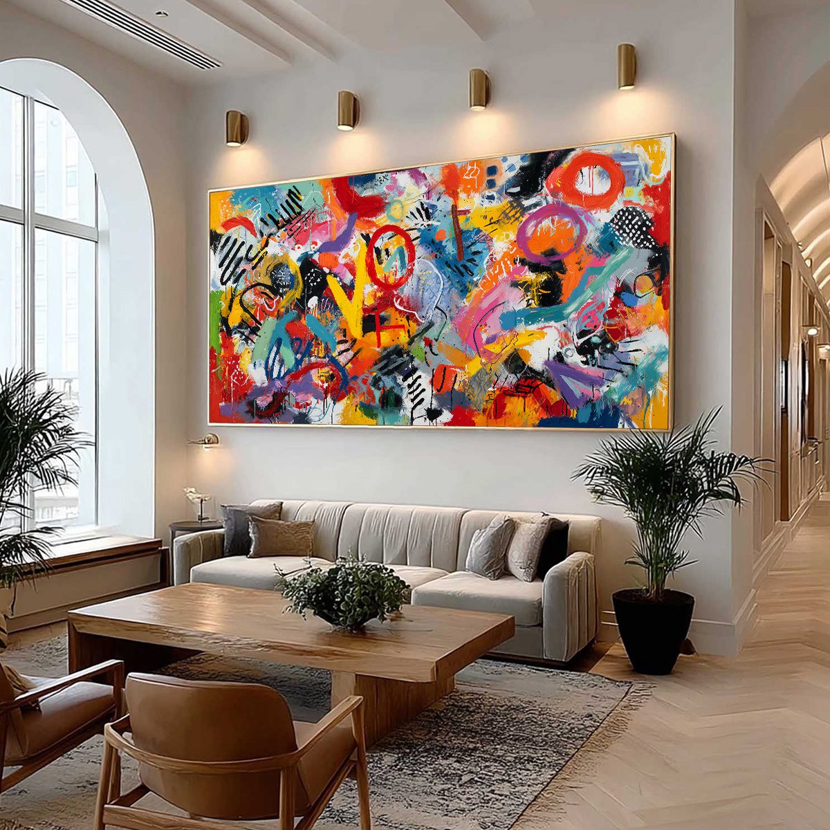 URBAN PULSE: Large Colorful Abstract Graffiti Style Wall Art - Image 7