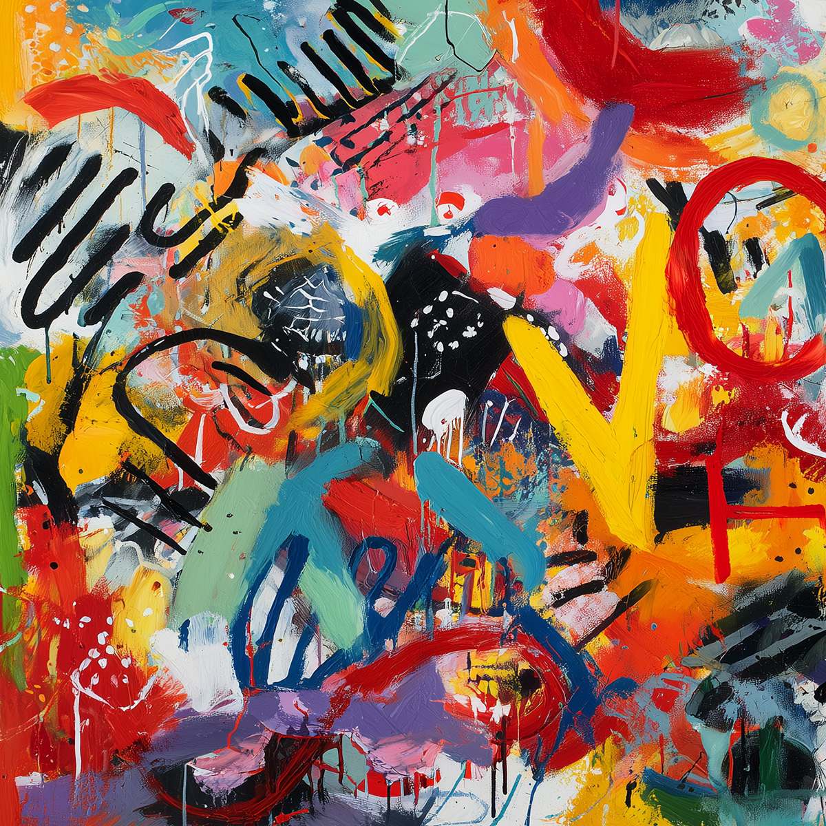 URBAN PULSE: Large Colorful Abstract Graffiti Style Wall Art - Image 3