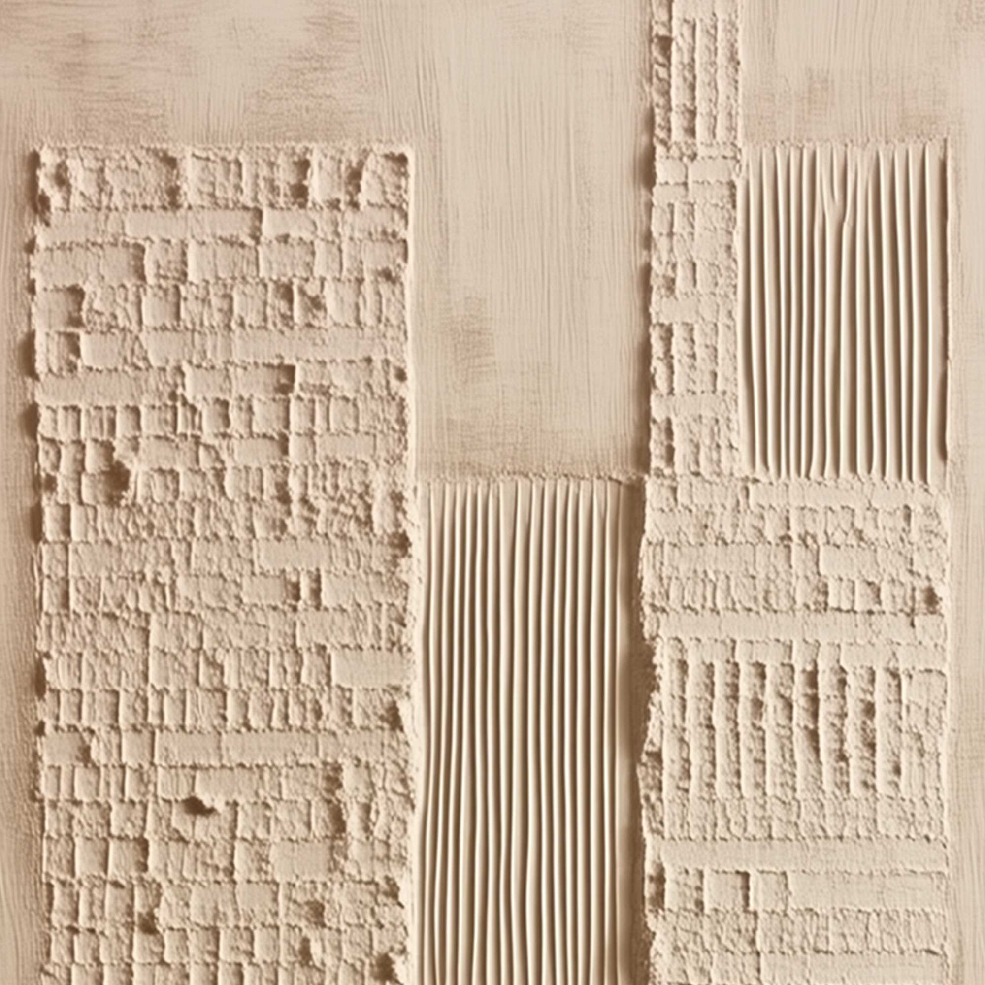 URBAN RELIC: Textured Minimalist Abstract Painting in Neutral Beige Tones - Image 3