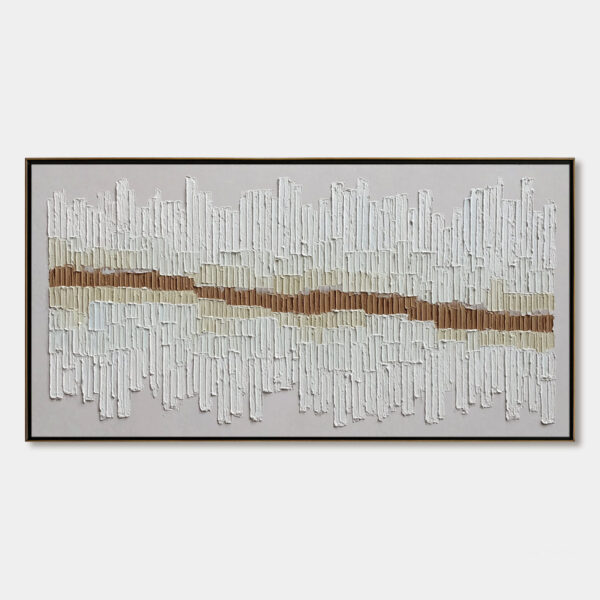 URBAN RHYTHM: Large Horizontal Textured Minimalist Abstract Painting