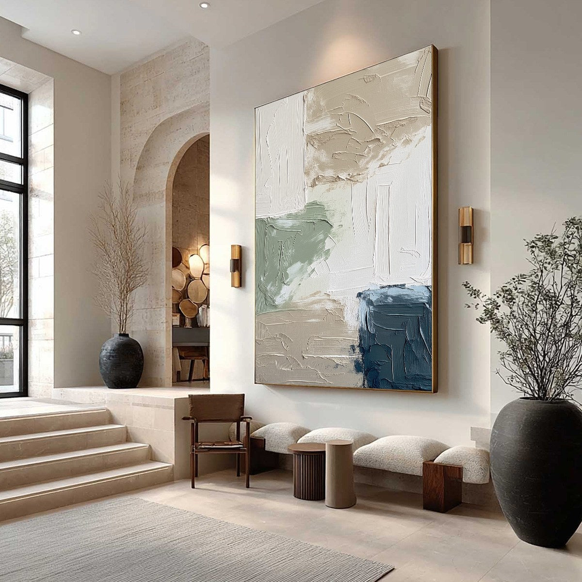 URBAN SANCTUARY: Textured Minimalist Abstract Painting - Image 7