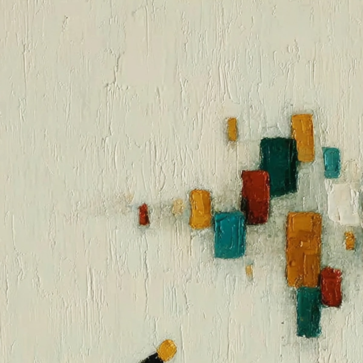 URBAN STROLL: Textured Figurative Abstract Painting of a Walk with a Companion - Image 5