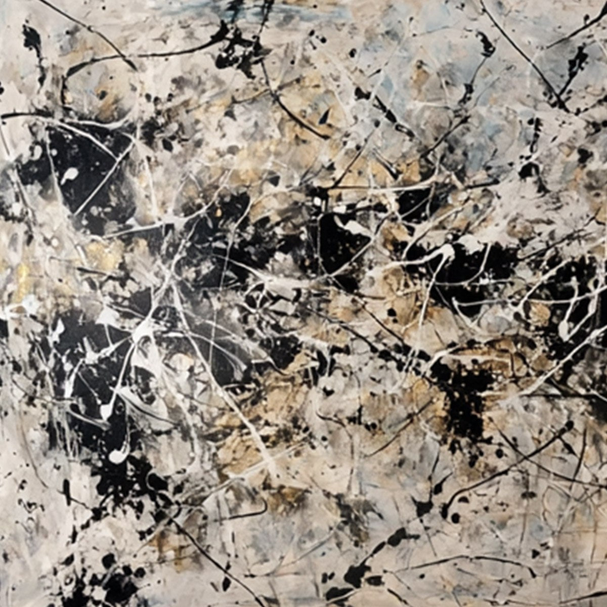 URBAN SYMPHONY: Large Black and White Abstract Textured Painting - Image 3