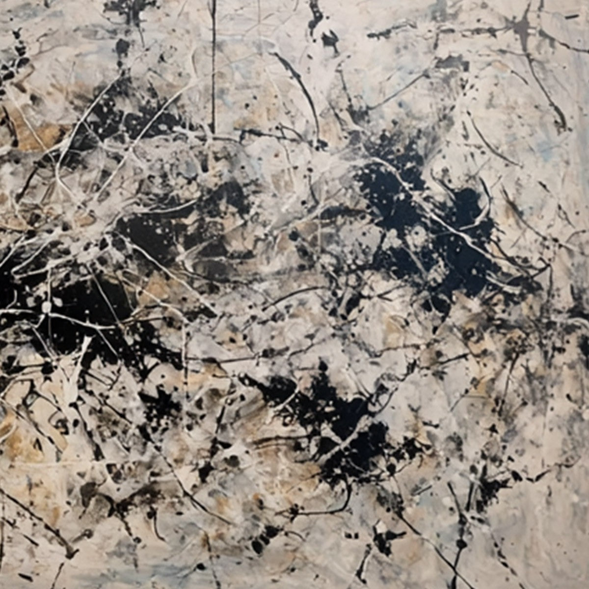 URBAN SYMPHONY: Large Black and White Abstract Textured Painting - Image 5
