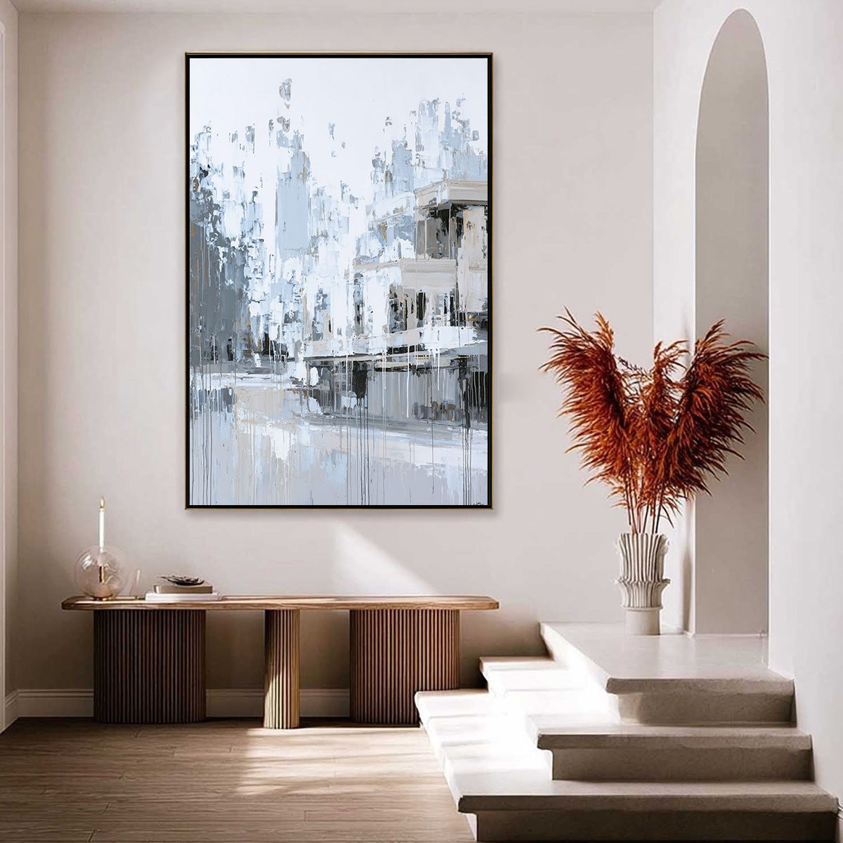 URBAN ECHO: Abstract Minimalist Cityscape Painting - Image 4