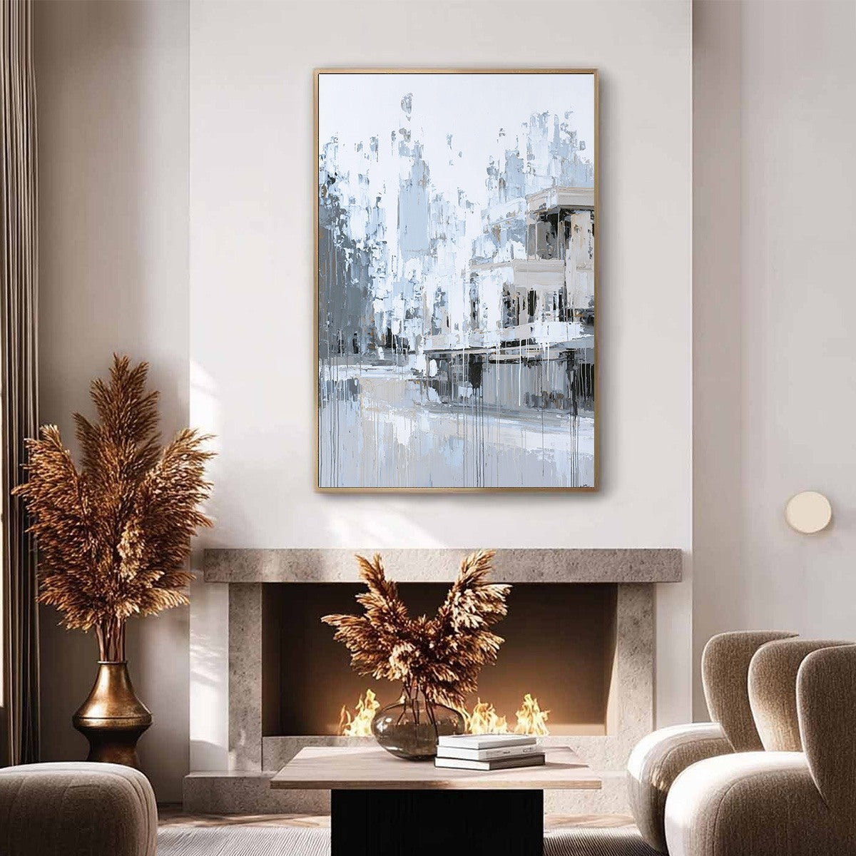 URBAN ECHO: Abstract Minimalist Cityscape Painting - Image 6