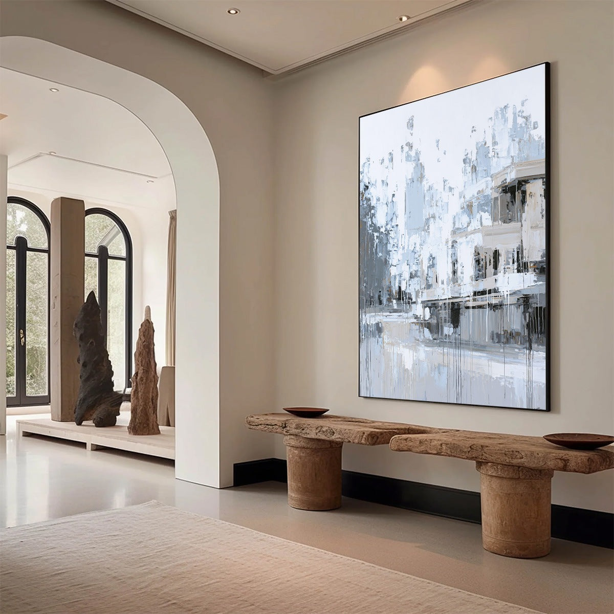URBAN ECHO: Abstract Minimalist Cityscape Painting - Image 7