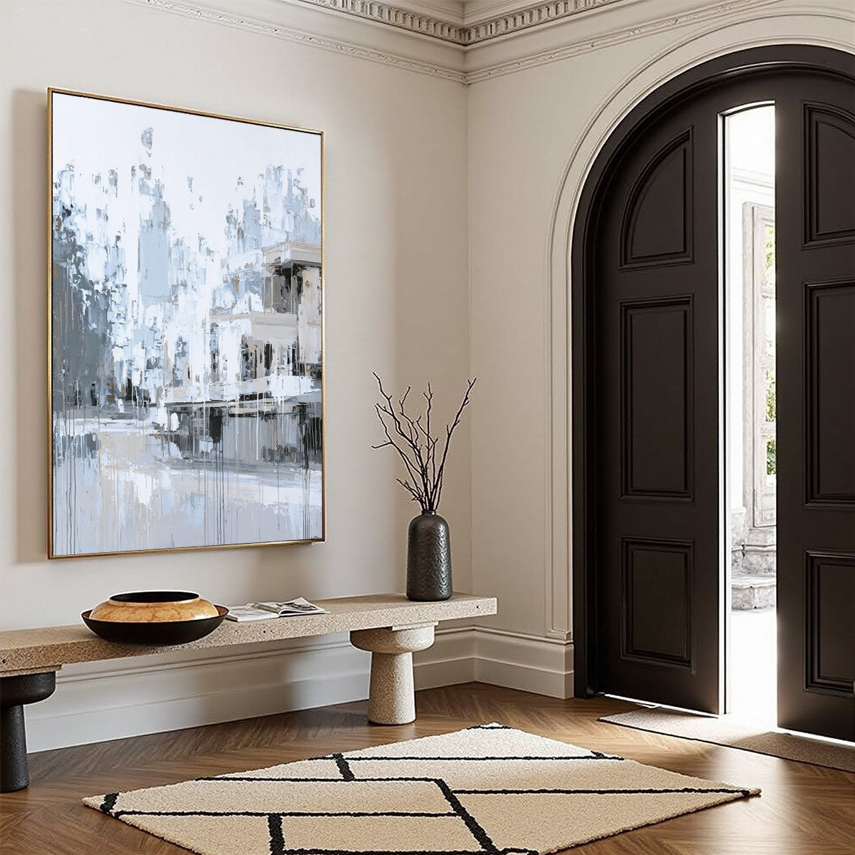 URBAN ECHO: Abstract Minimalist Cityscape Painting - Image 8