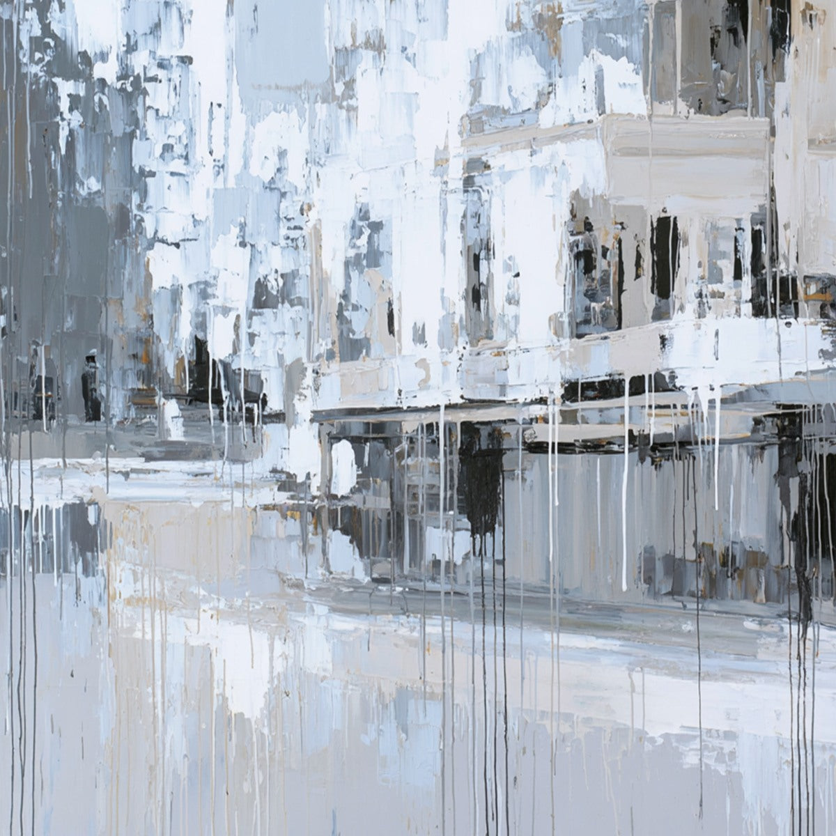URBAN ECHO: Abstract Minimalist Cityscape Painting - Image 3