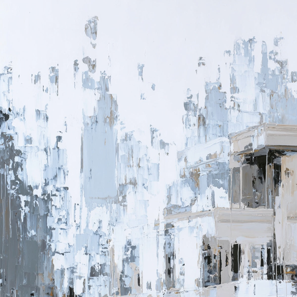 URBAN ECHO: Abstract Minimalist Cityscape Painting - Image 5