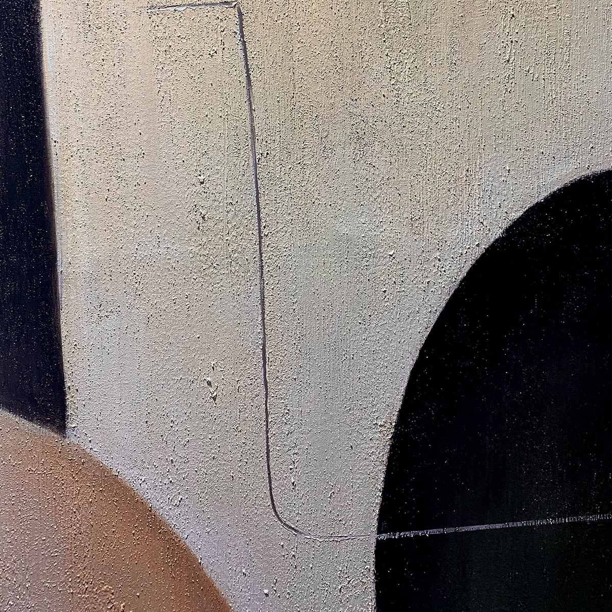 URBAN FORMS: Textured Minimalist Abstract Oil Painting - Image 3