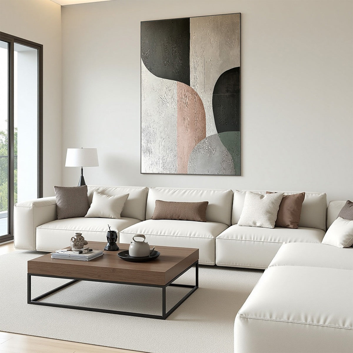 URBAN FORMS: Textured Minimalist Abstract Oil Painting - Image 5