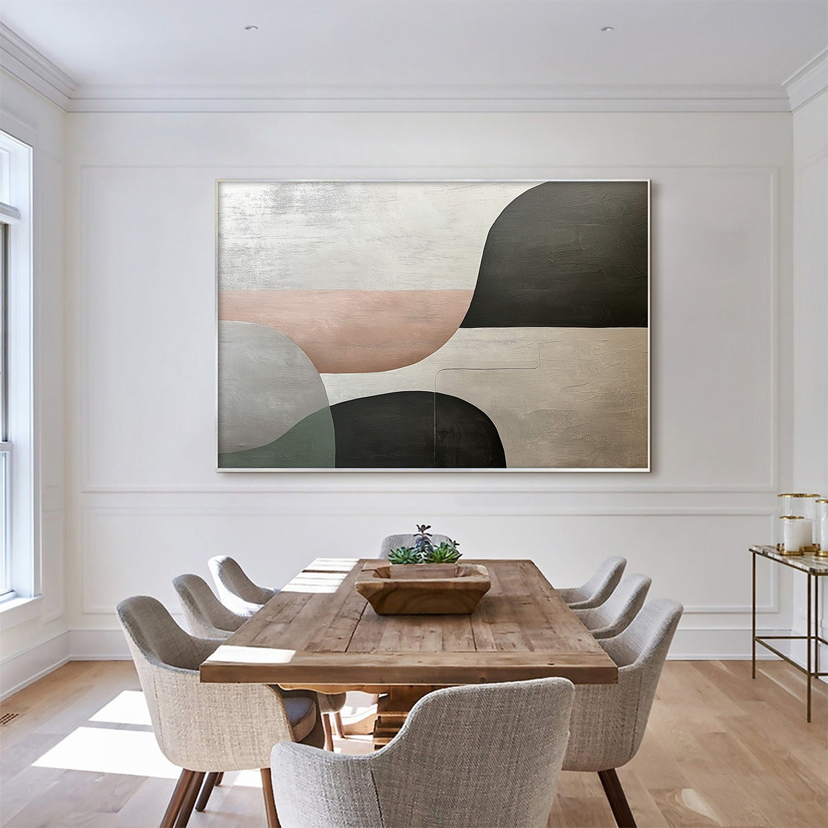 URBAN FORMS: Textured Minimalist Abstract Oil Painting - Image 4