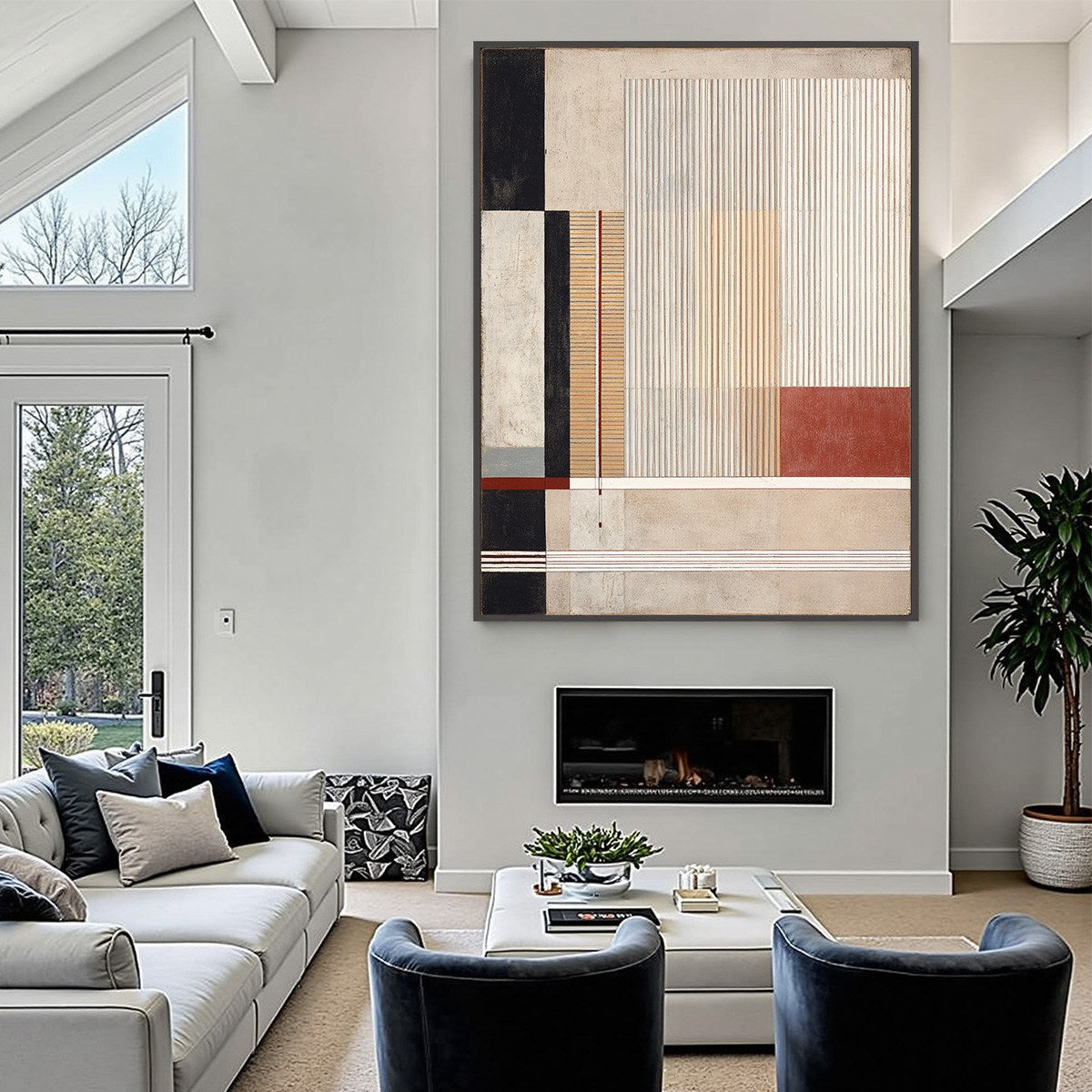 URBAN GRID: Modern Geometric Abstract Architectural Painting - Image 6